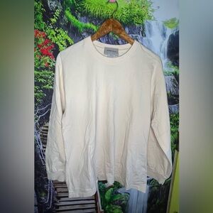 Essentials long sleeve size LARGE men cream  color .